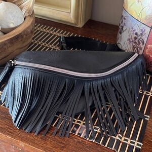 Black Fringe belt bag Fanny Pack